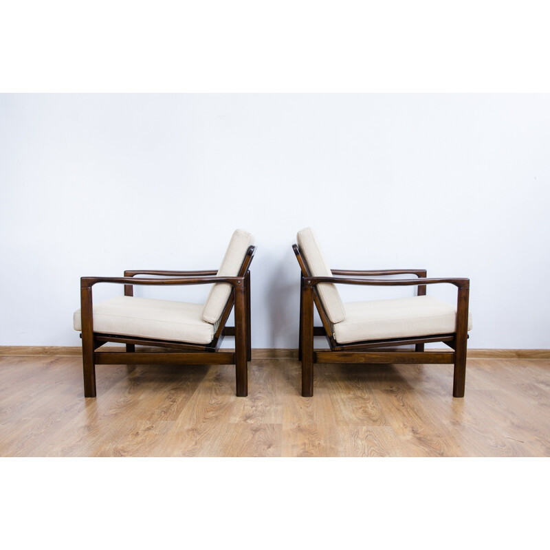 Vintage Pair of B-7752 armchairs by Zenon Bączyk, 1960s