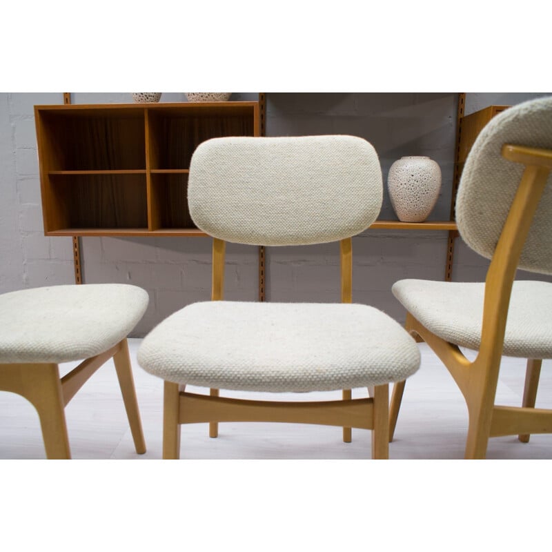 Suite de 4 chaises vintage scandinaves 1960 