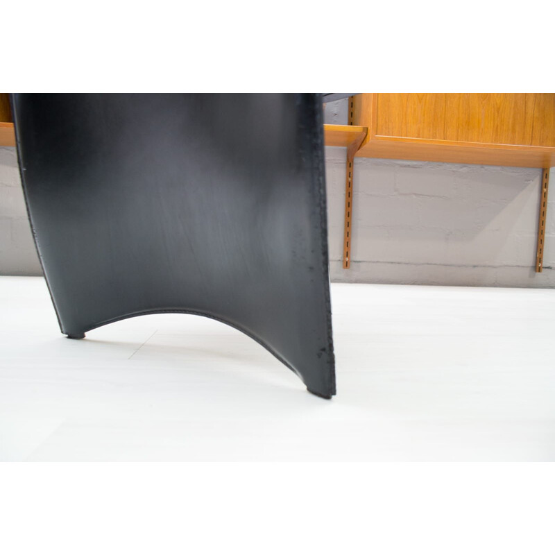 Vintage Dining Chair Ed Archer in Leather and Polished Aluminum by Philippe Starck for Driade, 1990s