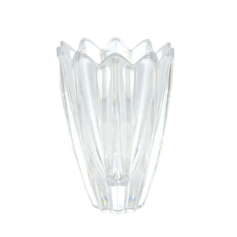 Vase en cristal vintage de Davide Bruno pour Salviati Murano, Italie 1980