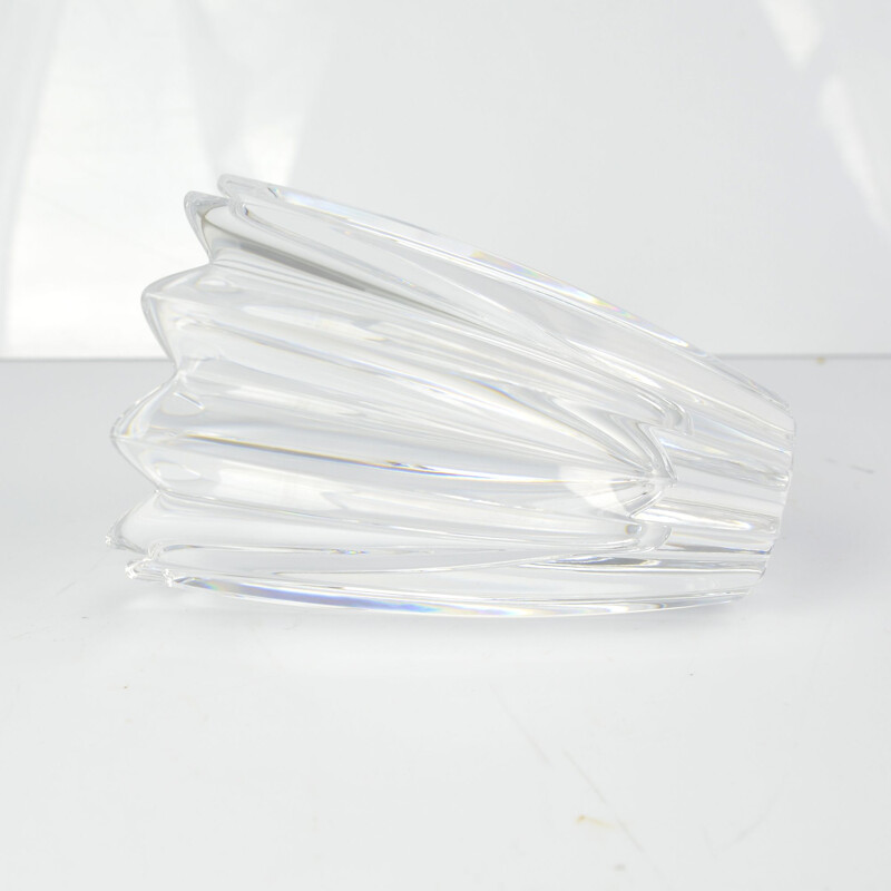 Vase en cristal vintage de Davide Bruno pour Salviati Murano, Italie 1980