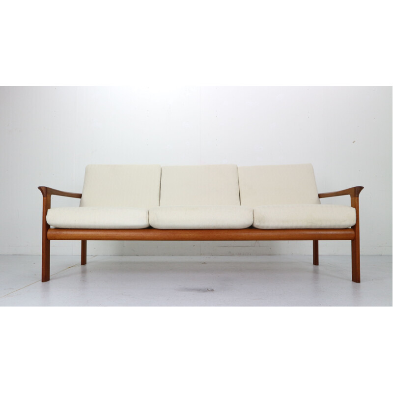 Vintage Danish Teak 3-Seat Sofa by Sven Ellekaer for Komfort, Denmark , 1960s