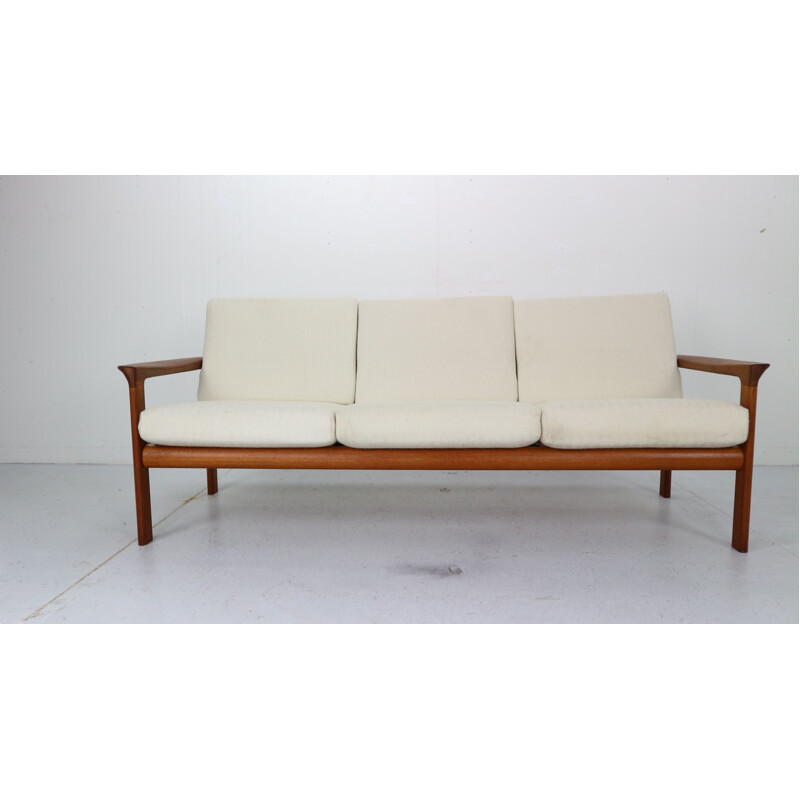 Vintage Danish Teak 3-Seat Sofa by Sven Ellekaer for Komfort, Denmark , 1960s