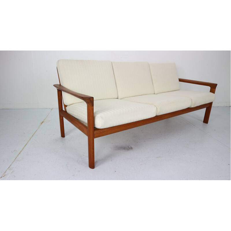 Vintage Danish Teak 3-Seat Sofa by Sven Ellekaer for Komfort, Denmark , 1960s