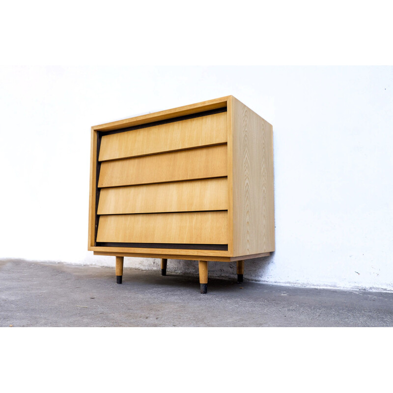 Vintage Elm wood chest of drawers by Erich Stratmann for Möbel, 1950s