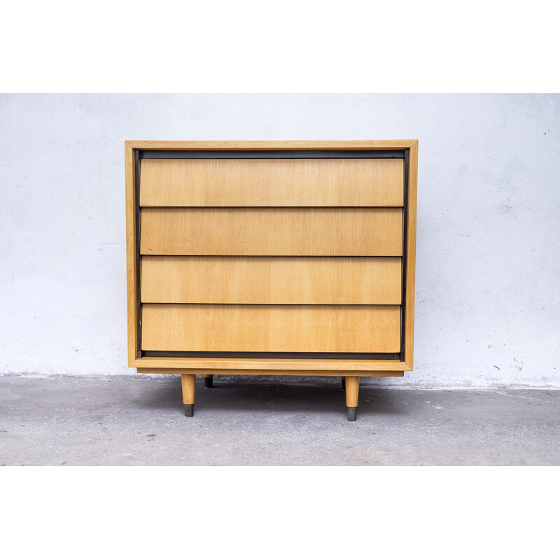 Vintage Elm wood chest of drawers by Erich Stratmann for Möbel, 1950s