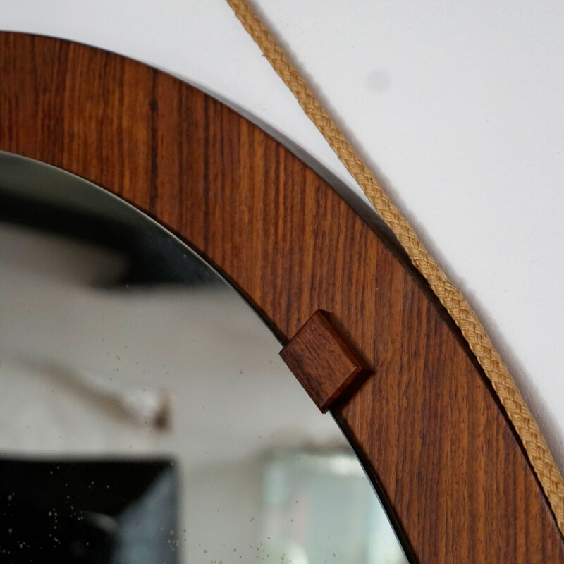 Vintage Italian Rosewood Mirror, 1950s