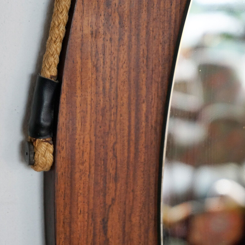 Vintage Italian Rosewood Mirror, 1950s