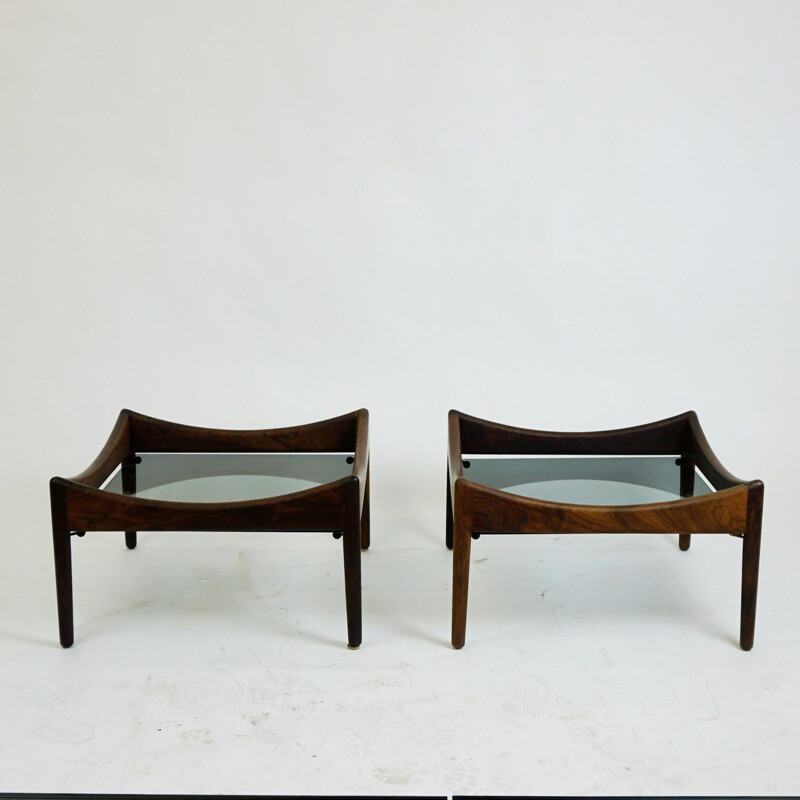 Vintage pair of Scandinavian Coffee Tables in rosewood by Kristian Vedelby, 1963 