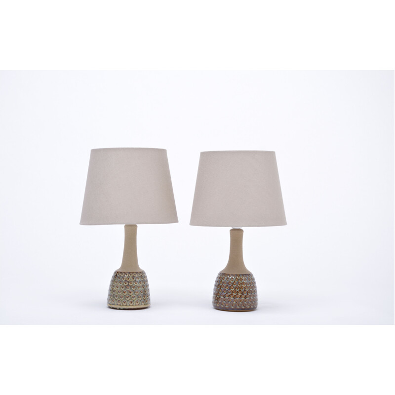 Vintage pair of stoneware lamps model 3014 by Einar Johansen for Soholm