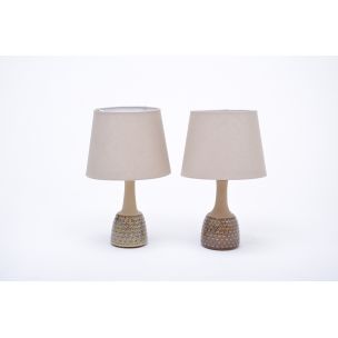 Vintage pair of stoneware lamps model 3014 by Einar Johansen for Soholm