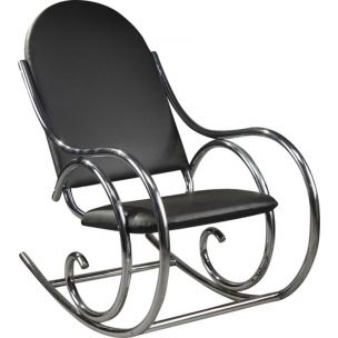 Metal vintage rocking chair Thonet style, 1950s