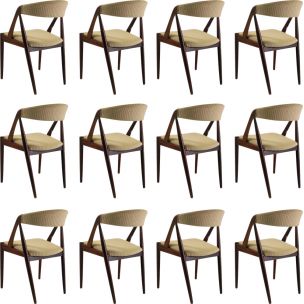 Set of 12 Dining Chairs in Teak, model 31, Kai Kristiansen 1960s