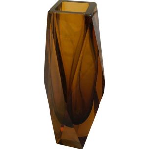 Vintage amber Murano Glass Vase, 1970s