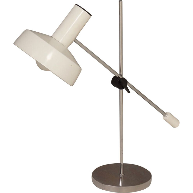 Vintage white desk lamp by J. Hoogervorst for Anvia, 1960