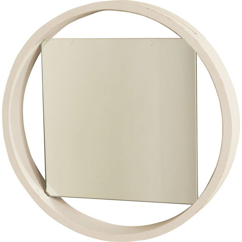 Vintage White Wall Mirror DZ84 by Benno Premsela for Spectrum, 1950s