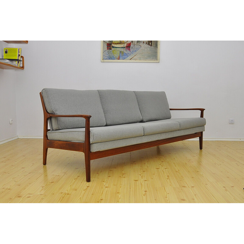 Vintage danish sofa with retractable seat, 1960s