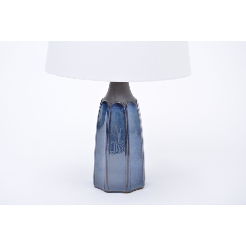 Tall blue stoneware table lamp model 1042 by Einar Johansen for Søholm