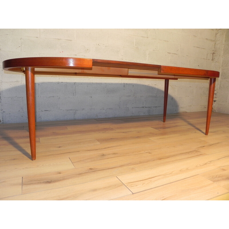 Vintage extendable dining table in teak, Kai KRISTIANSEN - 1960s