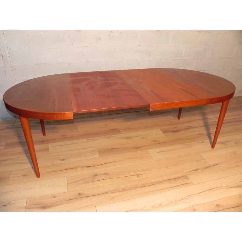 Vintage extendable dining table in teak, Kai KRISTIANSEN - 1960s