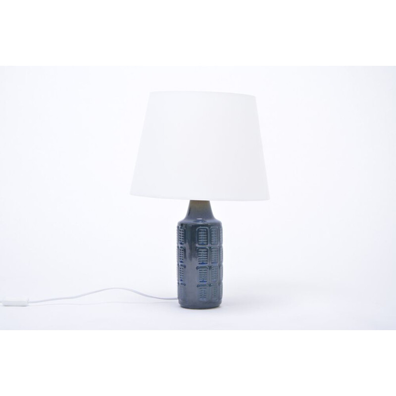 Pair of 2 blue vintage stoneware table lamps by Einar Johansen for Søholm, 1960s