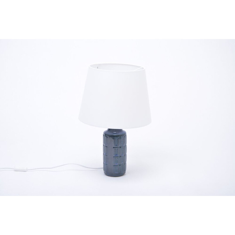 Pair of 2 blue vintage stoneware table lamps by Einar Johansen for Søholm, 1960s