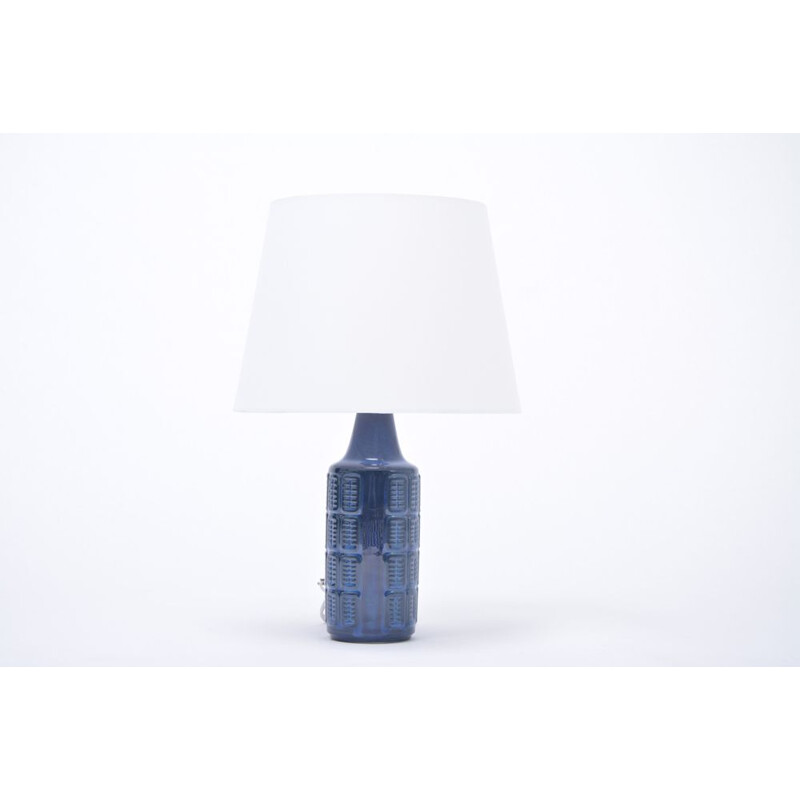 Pair of 2 blue vintage stoneware table lamps by Einar Johansen for Søholm, 1960s