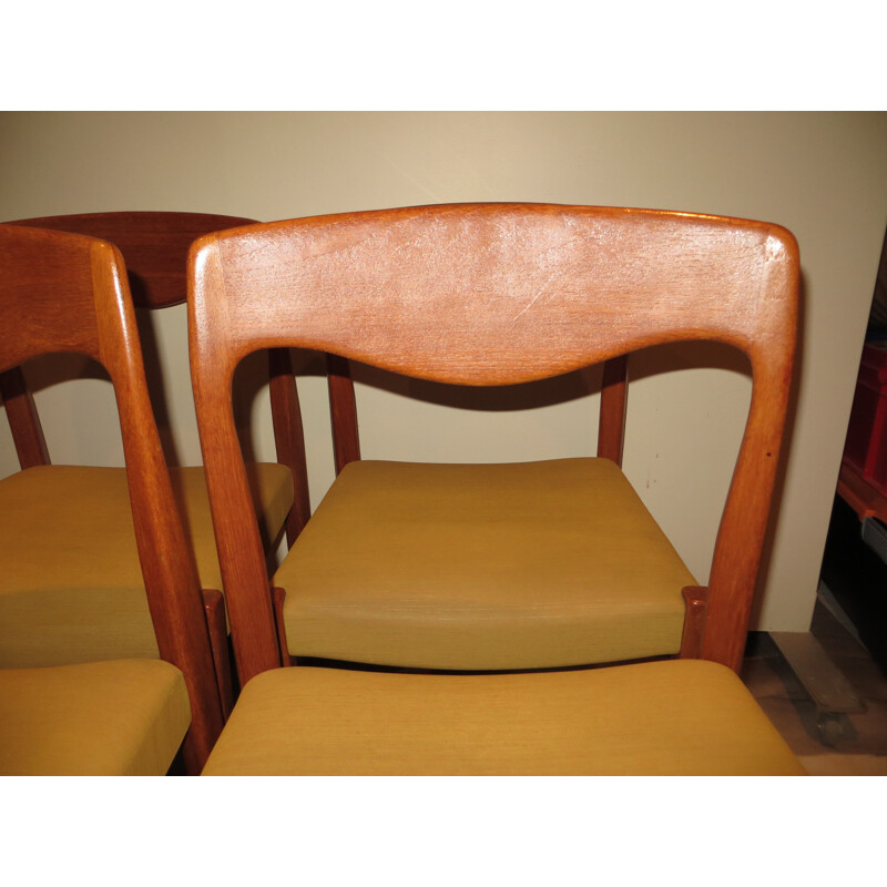 Set of 4 vintage danish teak chairs, 1960s