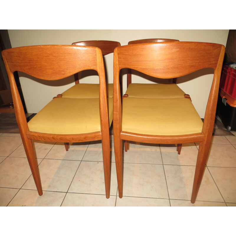 Set of 4 vintage danish teak chairs, 1960s