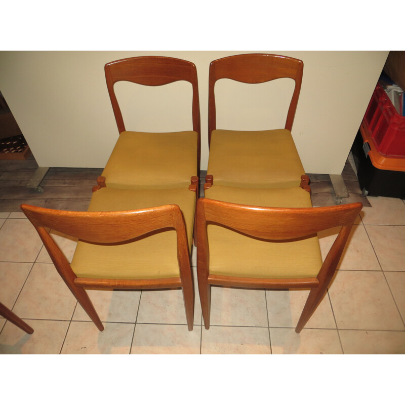 Set of 4 vintage danish teak chairs, 1960s