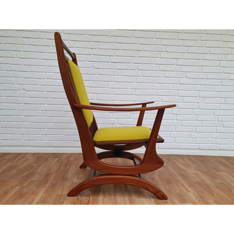 Vintage rocking-chair in solid teak wood, KVADRATl, 1960s