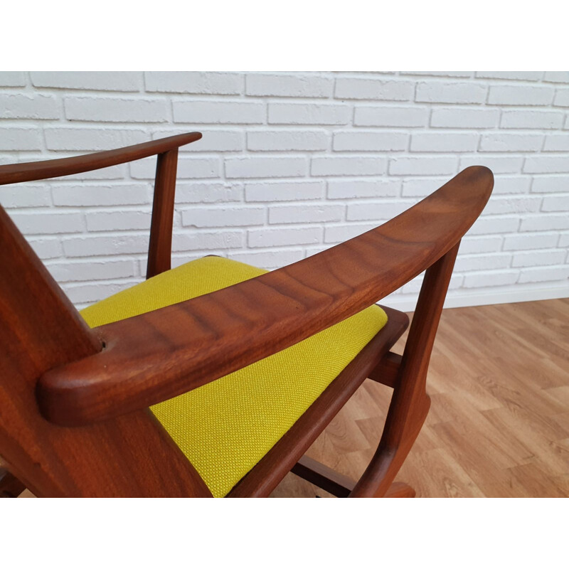 Vintage rocking-chair in solid teak wood, KVADRATl, 1960s