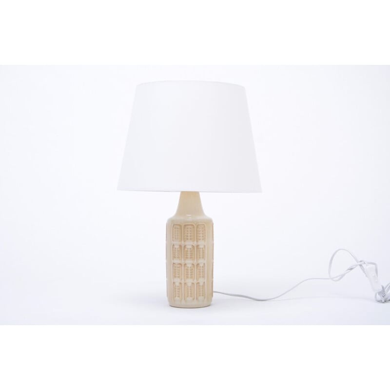 Pair of 2 beige stoneware vintage table lamps by Einar Johansen for Søholm, 1960s