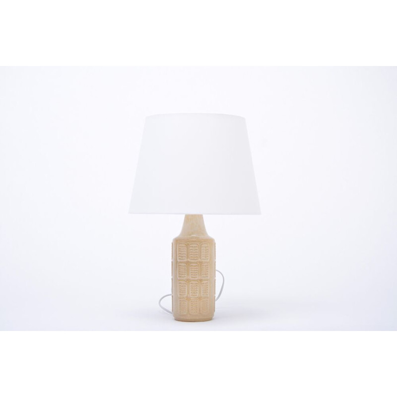 Pair of 2 beige stoneware vintage table lamps by Einar Johansen for Søholm, 1960s