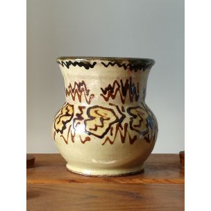 Round vintage patterned vase by Alexandre Kostanda, 1960s
