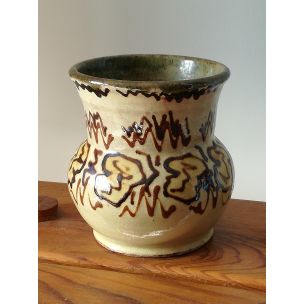 Round vintage patterned vase by Alexandre Kostanda, 1960s