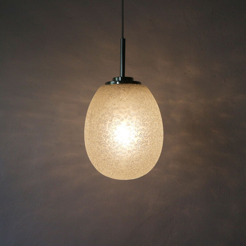 Oval Doria vintage pendant lamp, 1960s