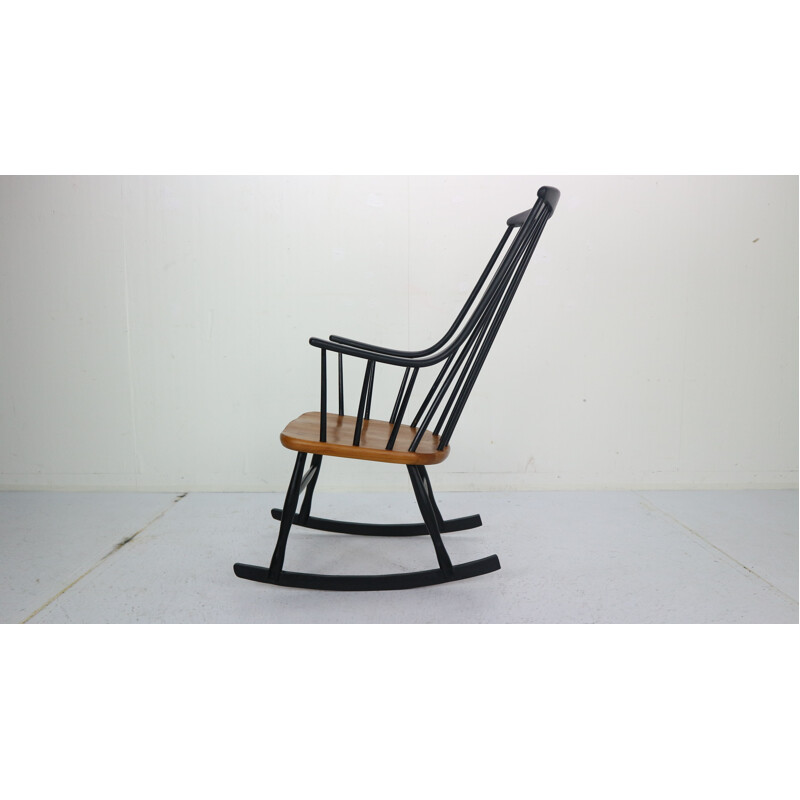  Vintage grandessa’ wooden rocking chair by Lena Larsson for Nesto, 1960