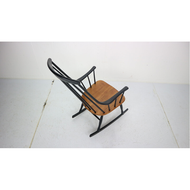  Vintage grandessa’ wooden rocking chair by Lena Larsson for Nesto, 1960