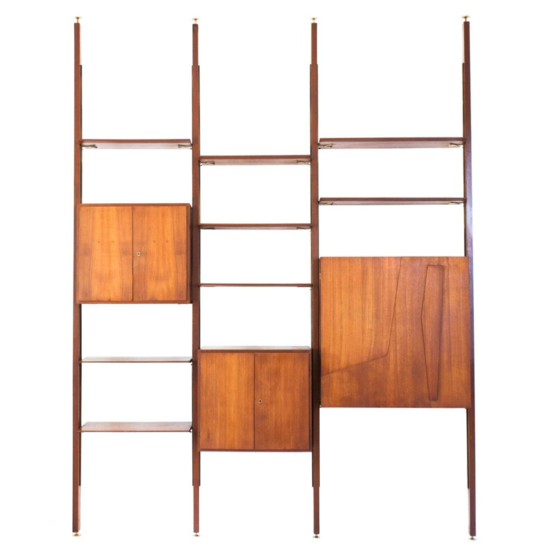 Italian bookshelf in teak, A.FERRI - 1950s