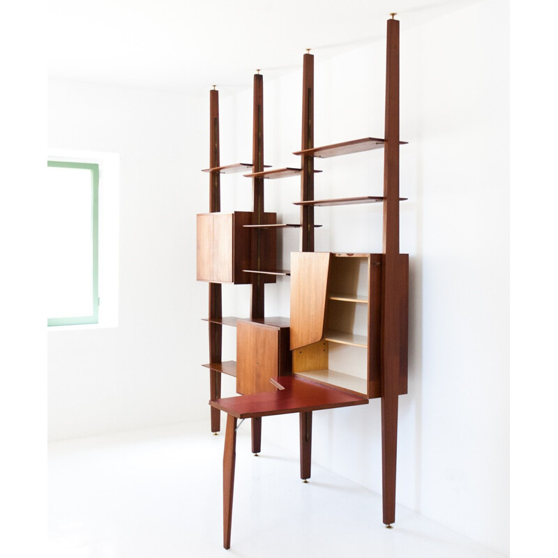 Italian bookshelf in teak, A.FERRI - 1950s