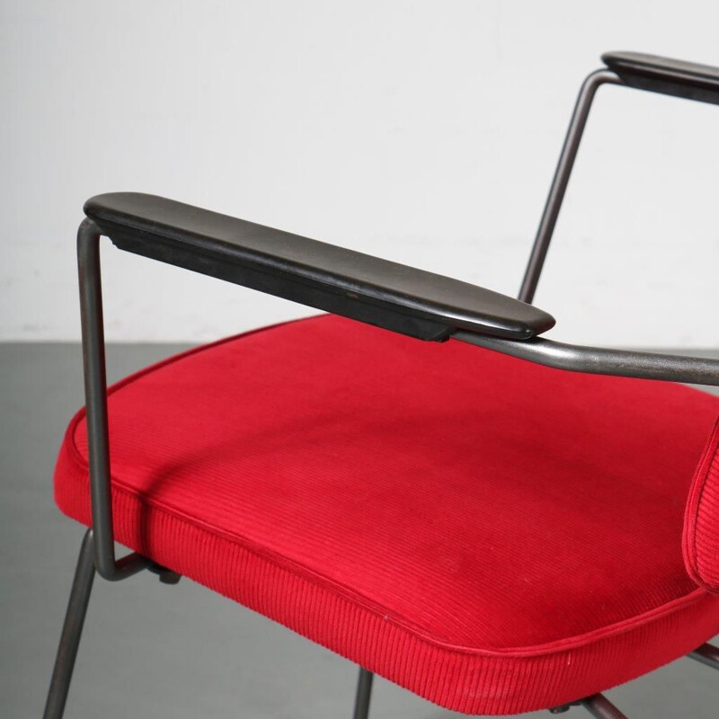 Vintage minimalist Dutch easy chairs by Rudolf Wolf, manufactured by Elsrijk 1950
