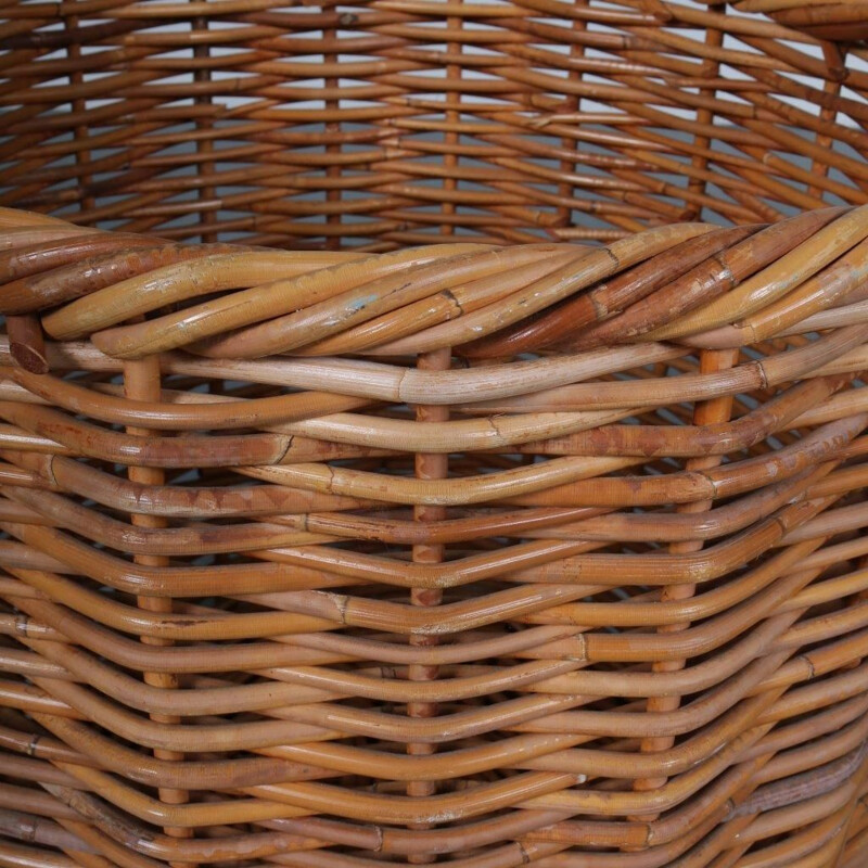 Vintage large wicker basket 1950