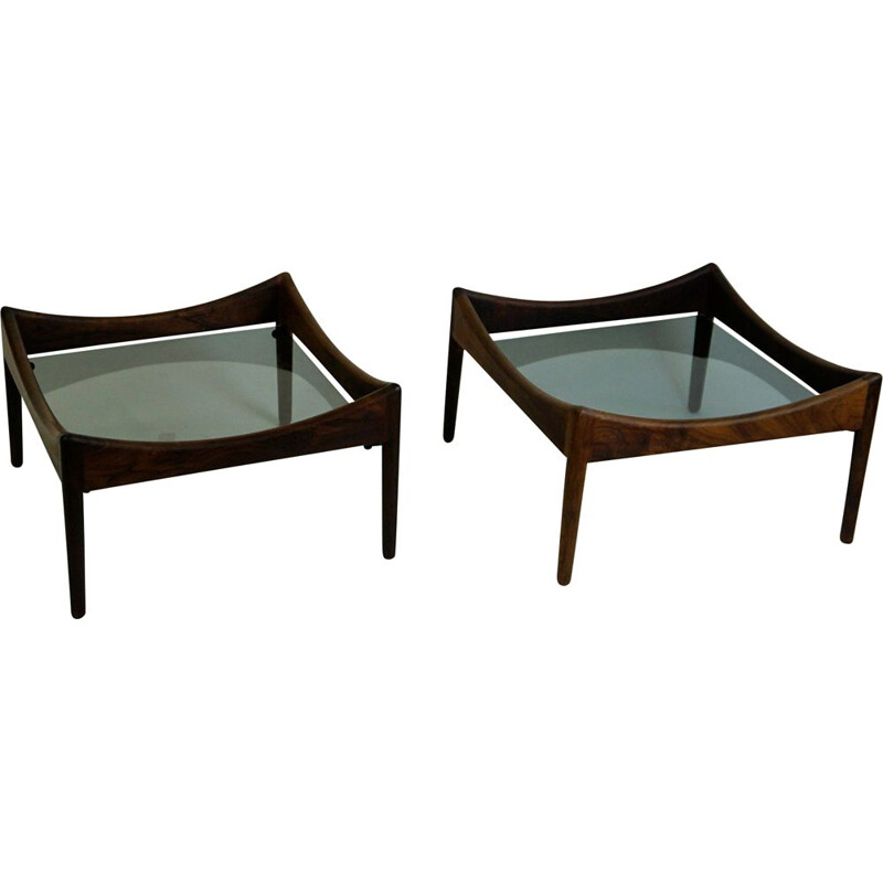 Vintage pair of Scandinavian Coffee Tables in rosewood by Kristian Vedelby, 1963 