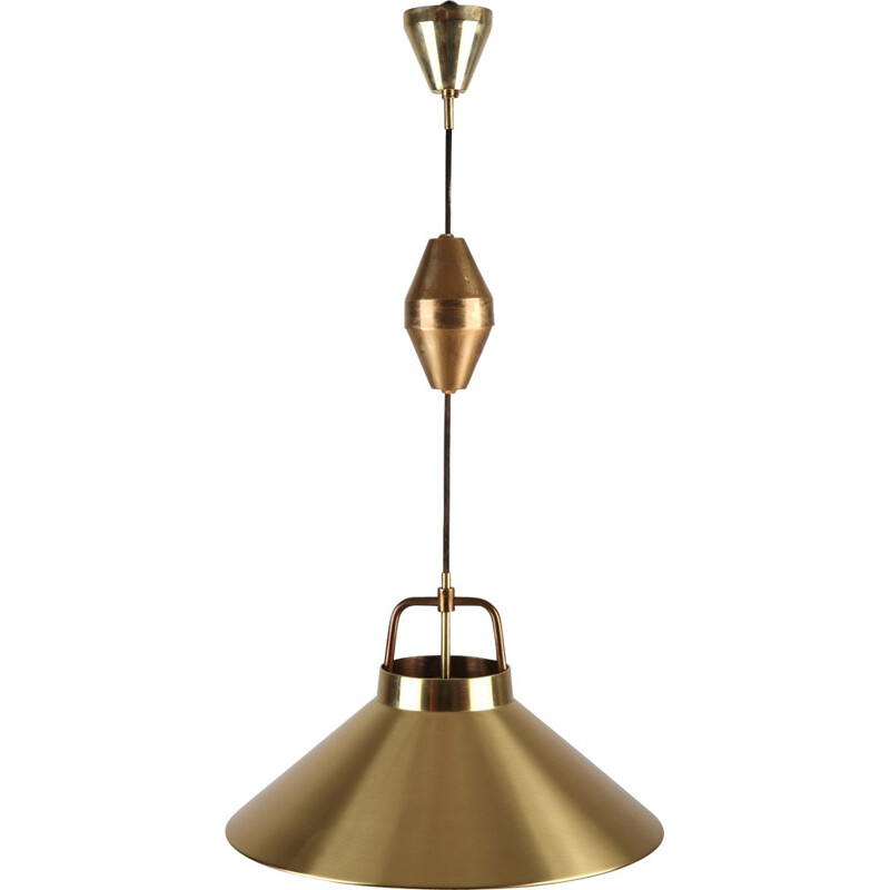 Lyfa P295 hanging lamp in brass, Frits SCHLEGEL - 1960s