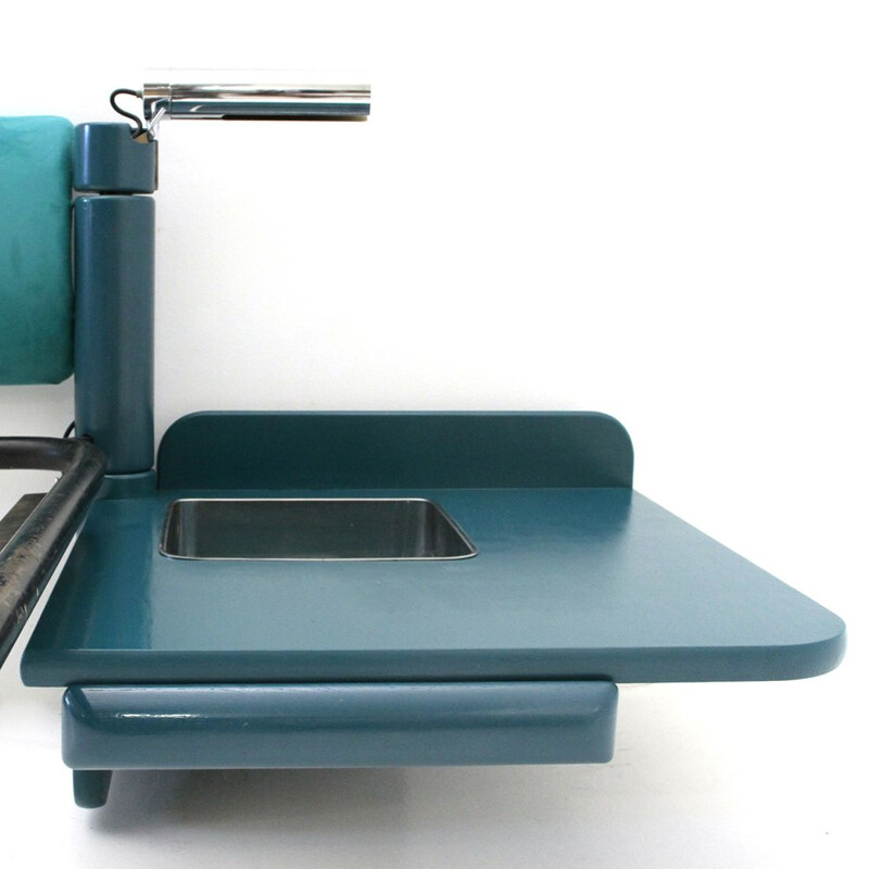 Vintage bed with bedside tables and light by Giovanni Offredi for Saporiti, 1970s
