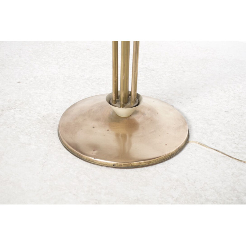 Vintage Italian floor lamp in brass and steel, 1950s