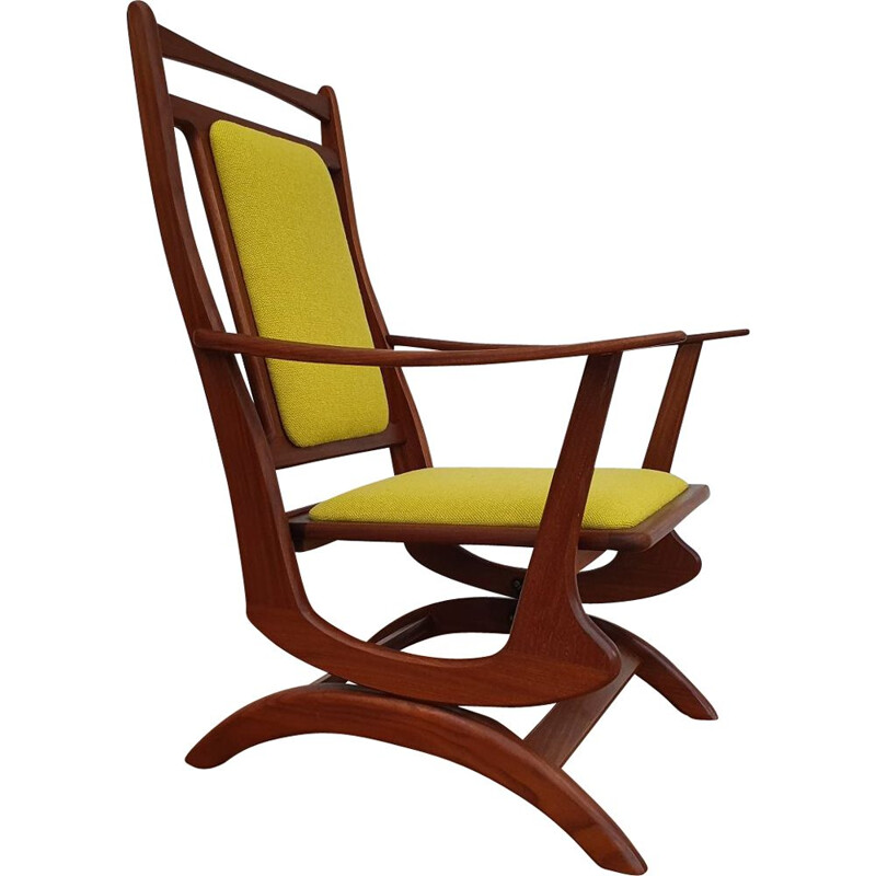 Vintage rocking-chair in solid teak wood, KVADRATl, 1960s