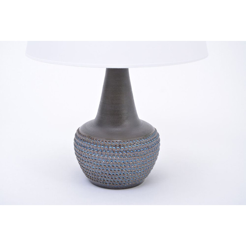 Vintage Blue Danish stoneware lamp model 3048 by Soholm 