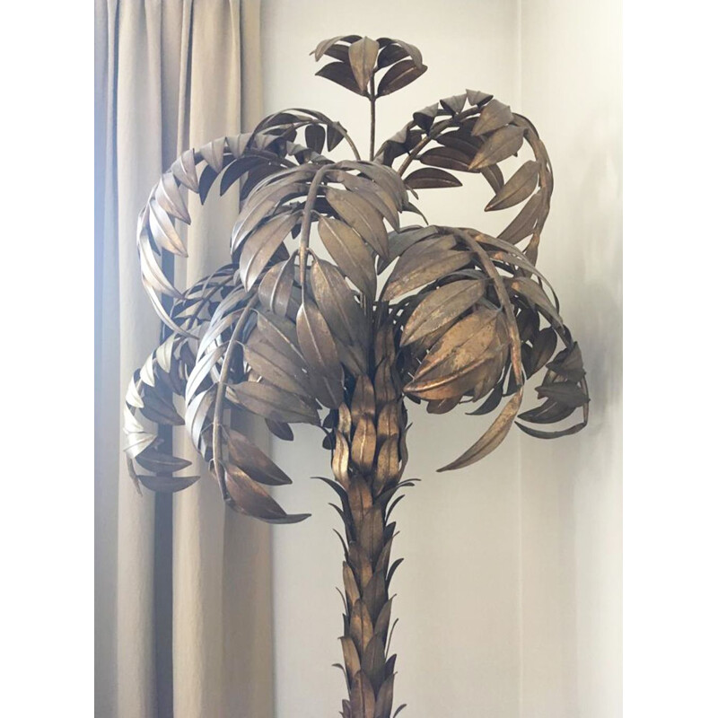 Lampadaire vintage palmier XXl en laiton par Hans Kögl, 1970